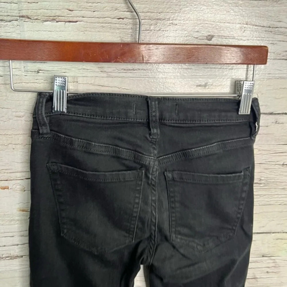Free people black button fly skinny jeans raw hem size 24 - Picture 6 of 9
